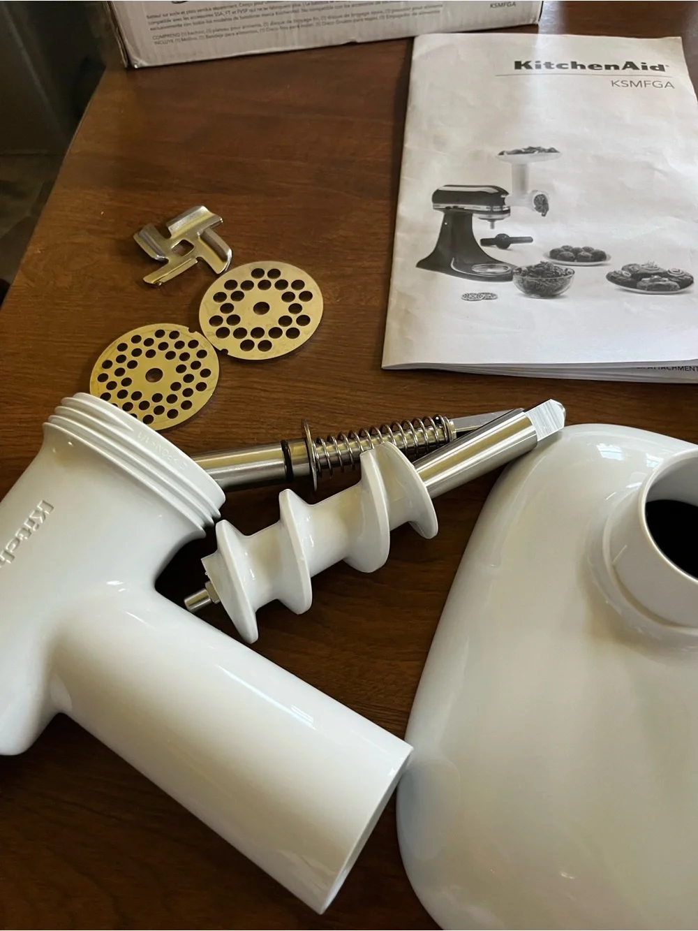 KitchenAid White Food Grinder & Sausage Stuffer Attachment with Plates